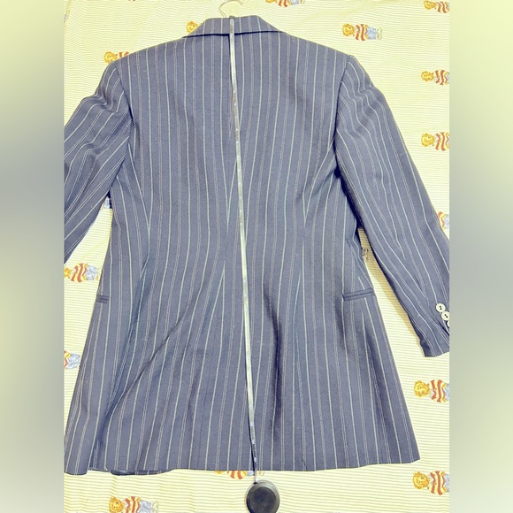 Ralph Lauren pinstriped blazer navy wool blend 4 - Picture 7 of 8